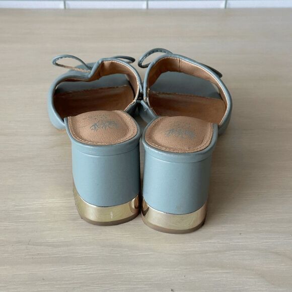 Good Choice New York Powder Blue Adison Block Heel Mules Size 7 - Picture 8 of 12